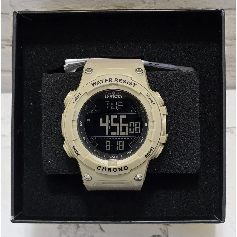 Invicta Racing Burnout Digital Men's Watch 52mm Light Brown 47526 Brand New